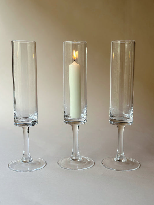 Slim footed glass cylinders
