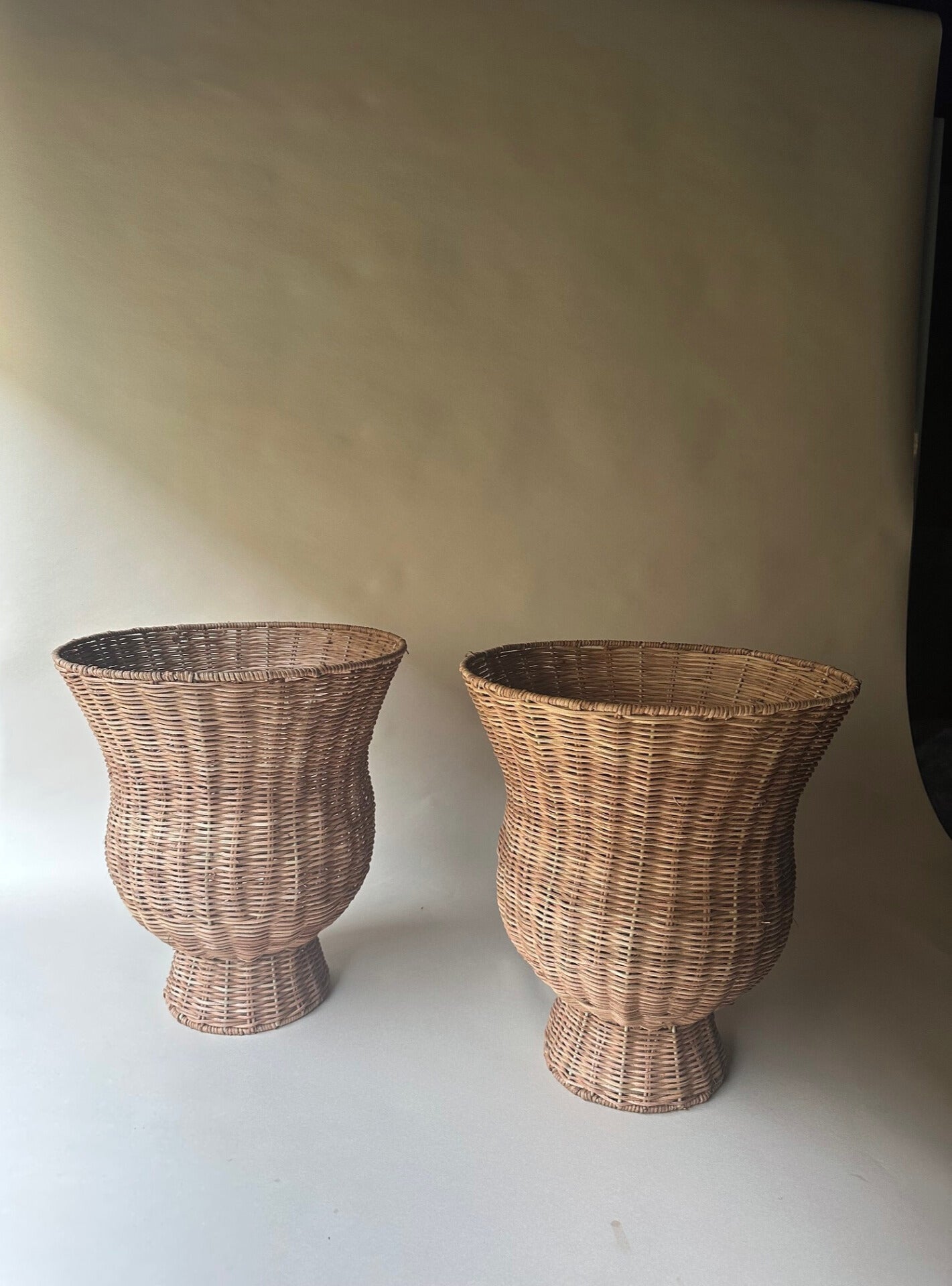 Rattan urns