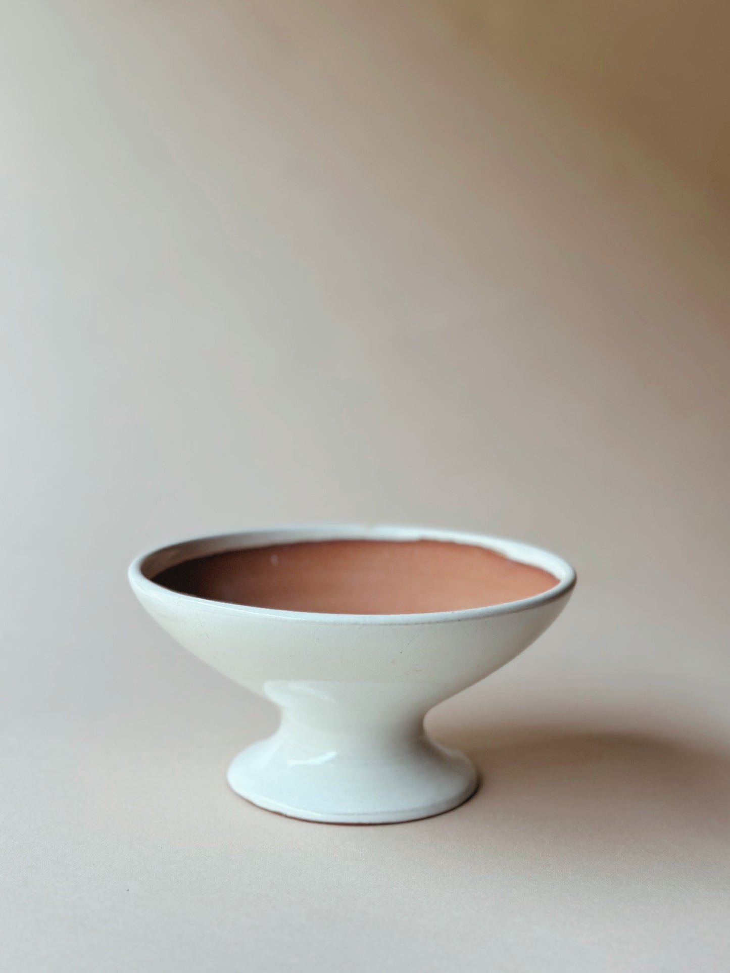 Handmade pottery stemmed bowls