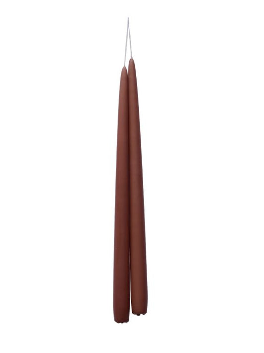 Dark terracotta taper dinner candles