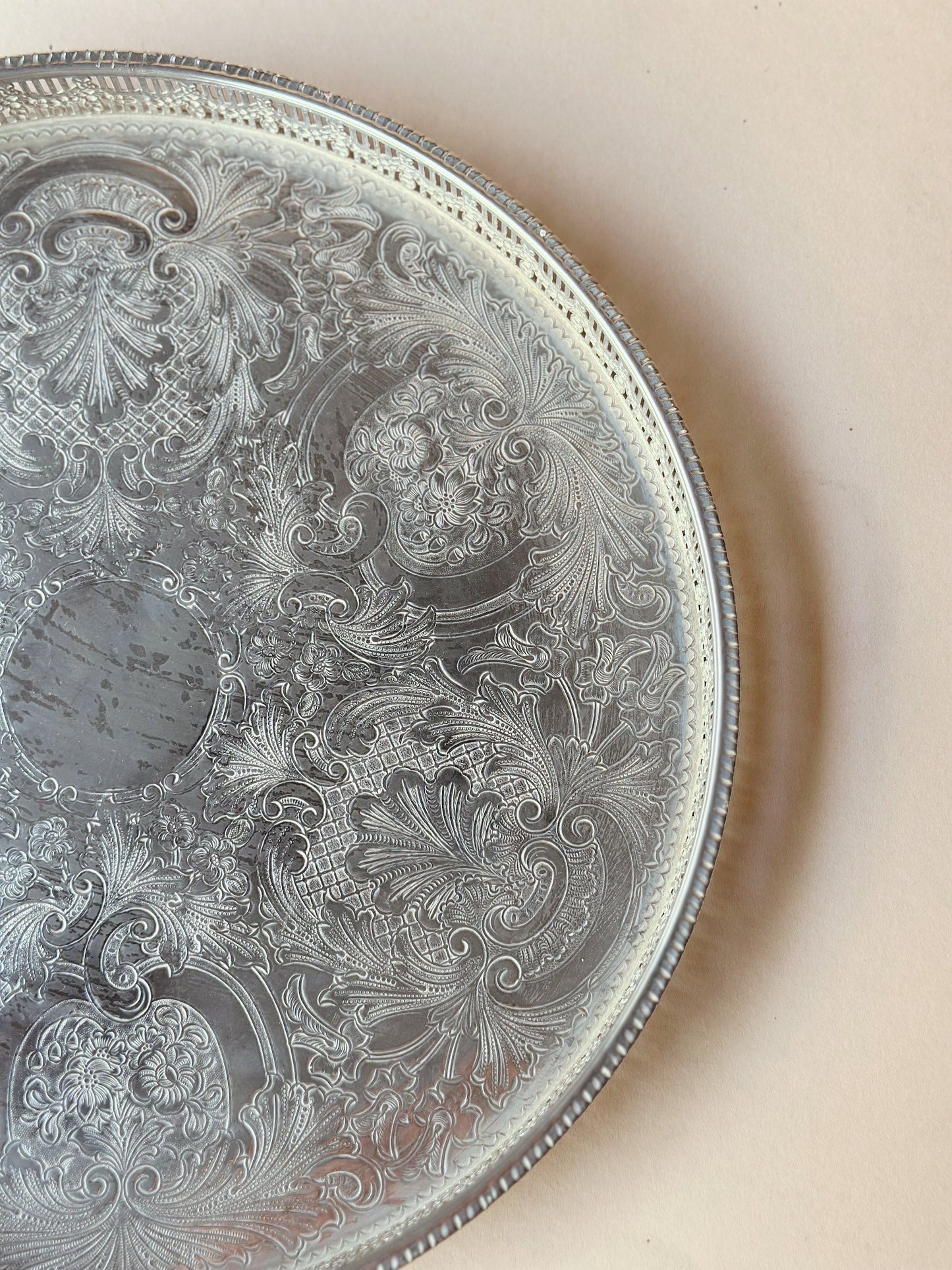 Silver vintage drinks tray ~ medium