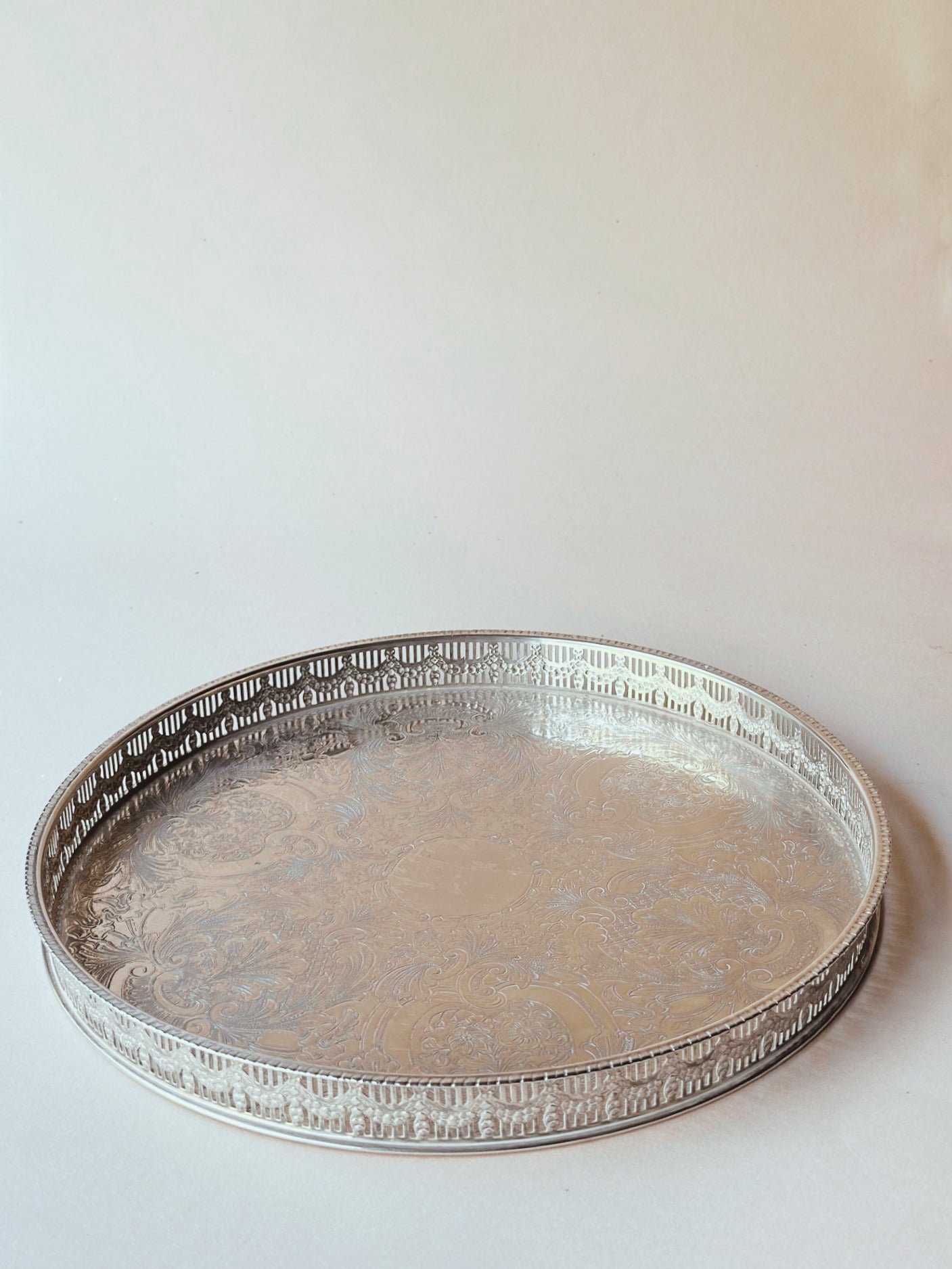 Silver vintage drinks tray ~ medium