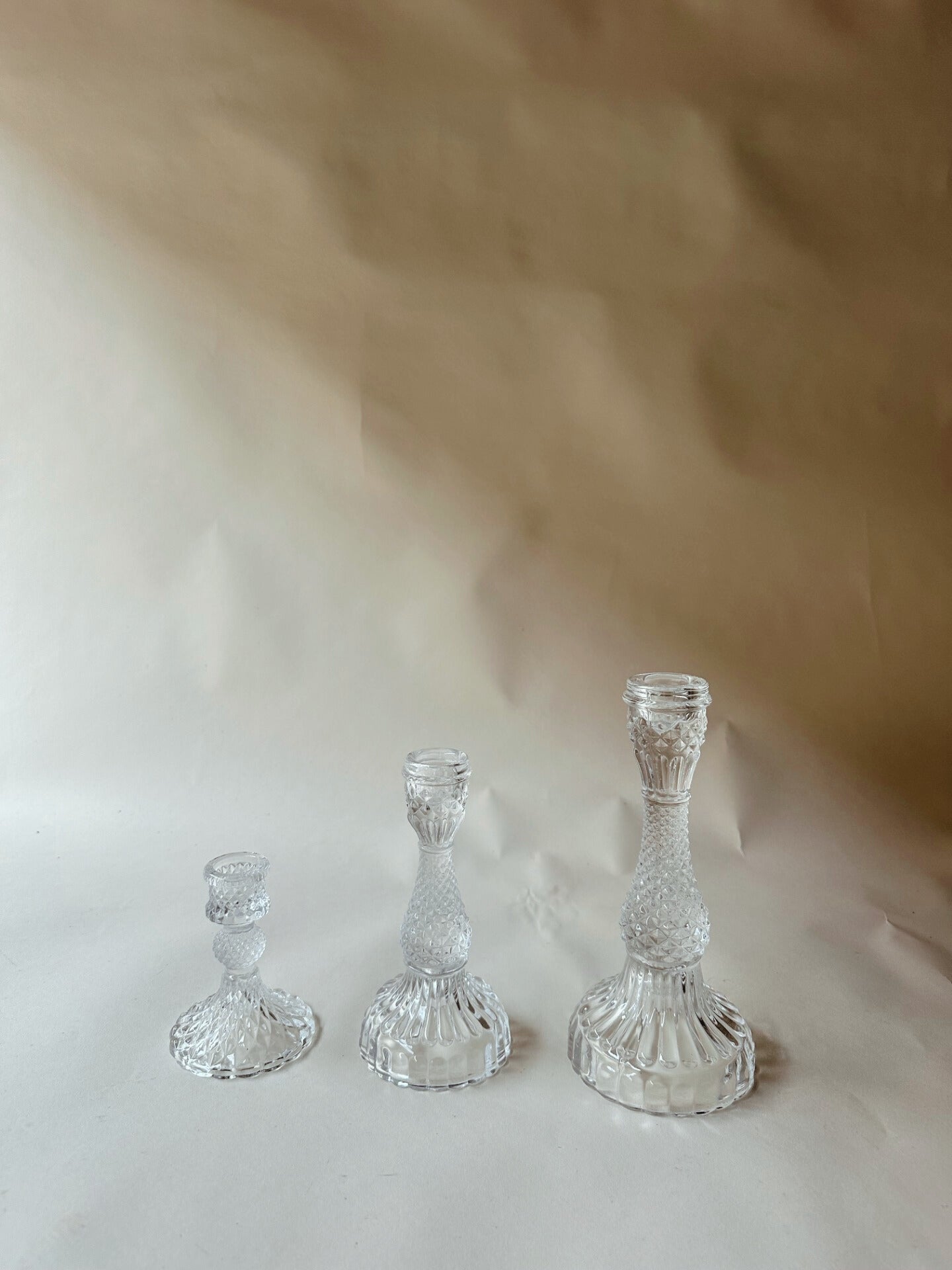 Cut glass candlesticks