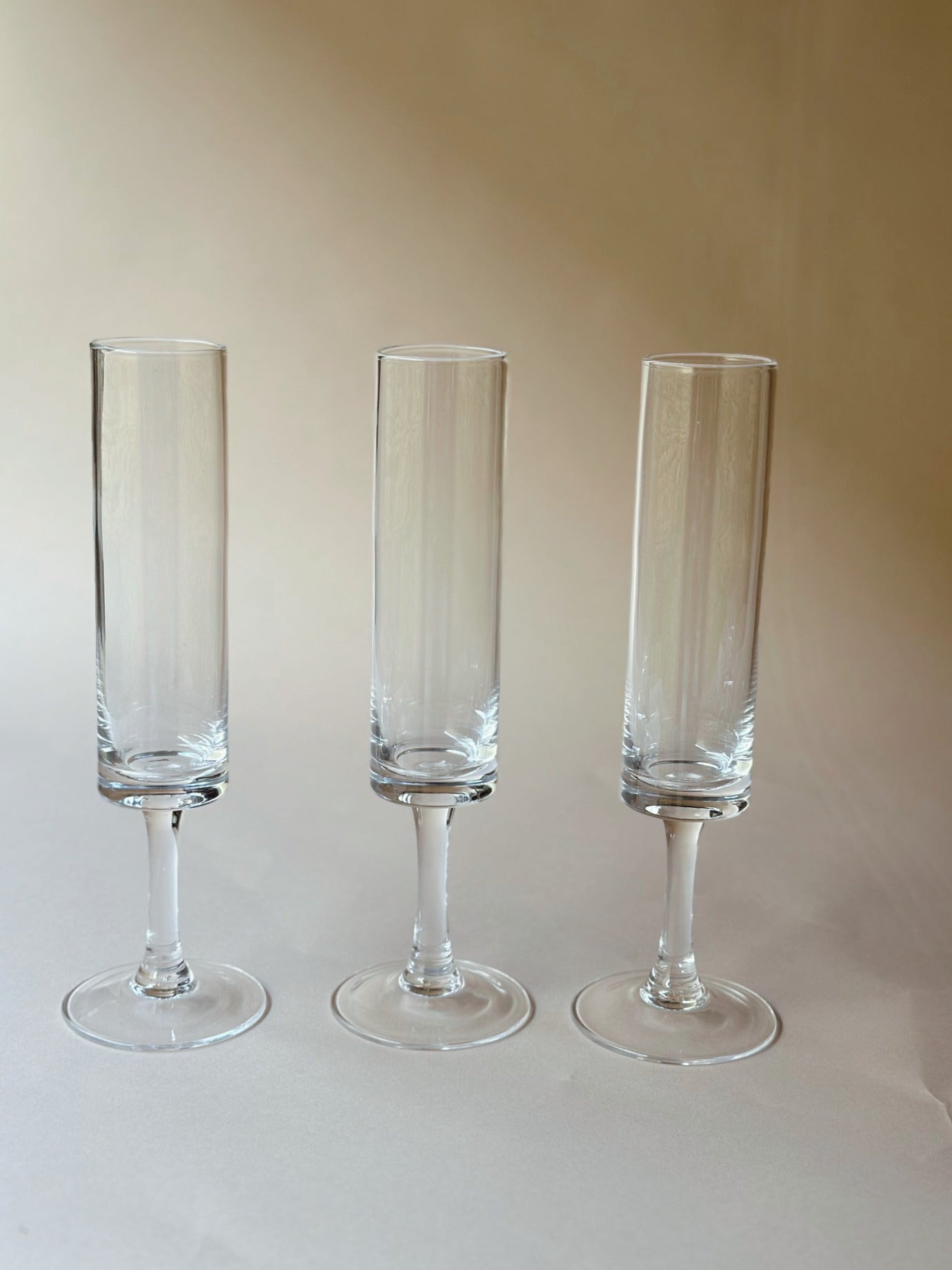 Slim footed glass cylinders