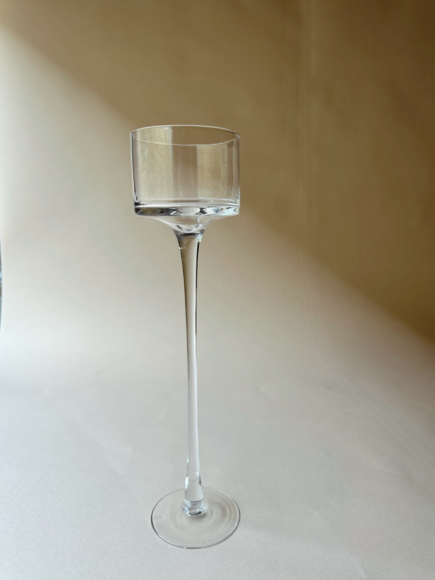Footed glass contemporary candleholders