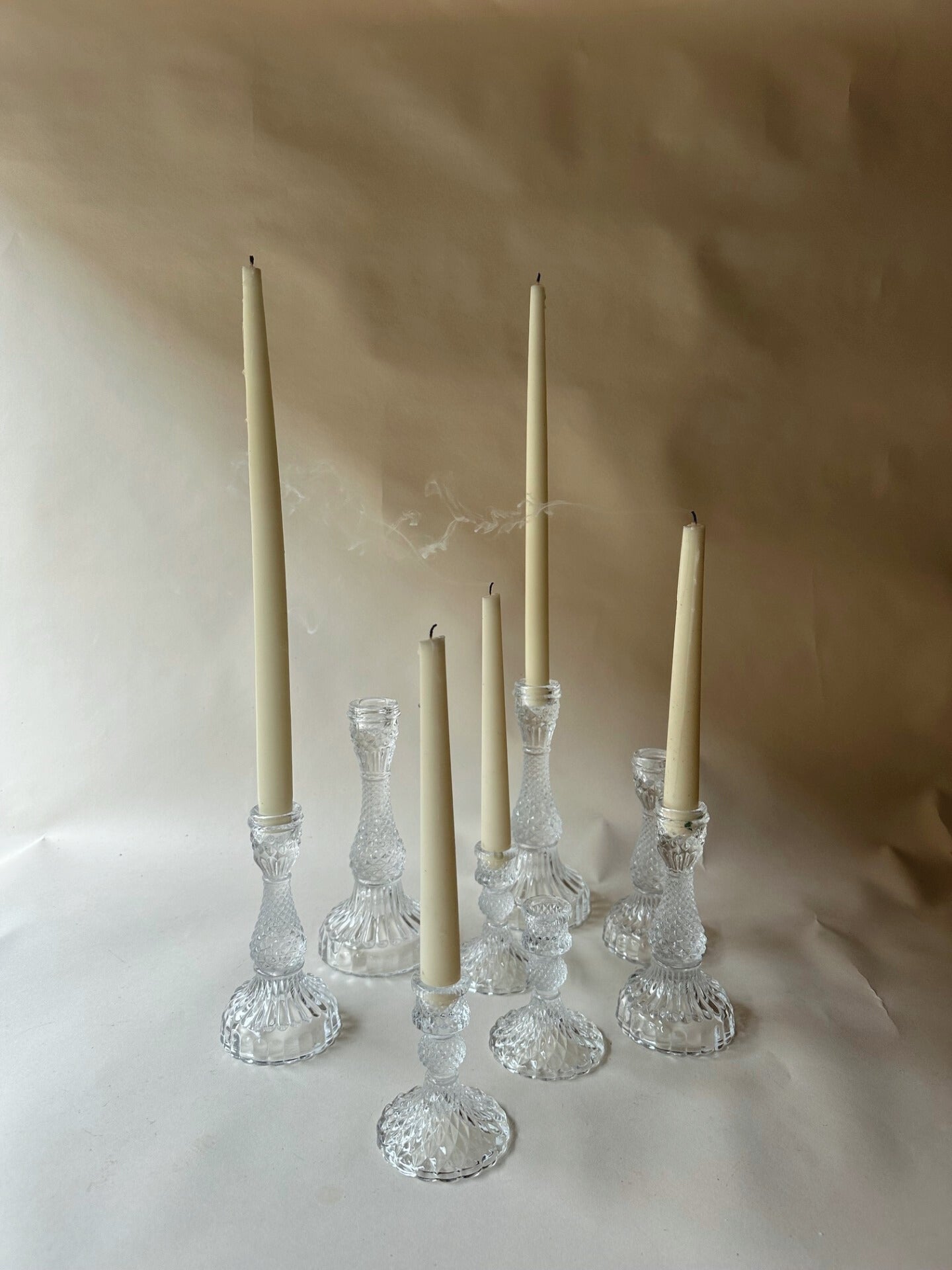 Cut glass candlesticks