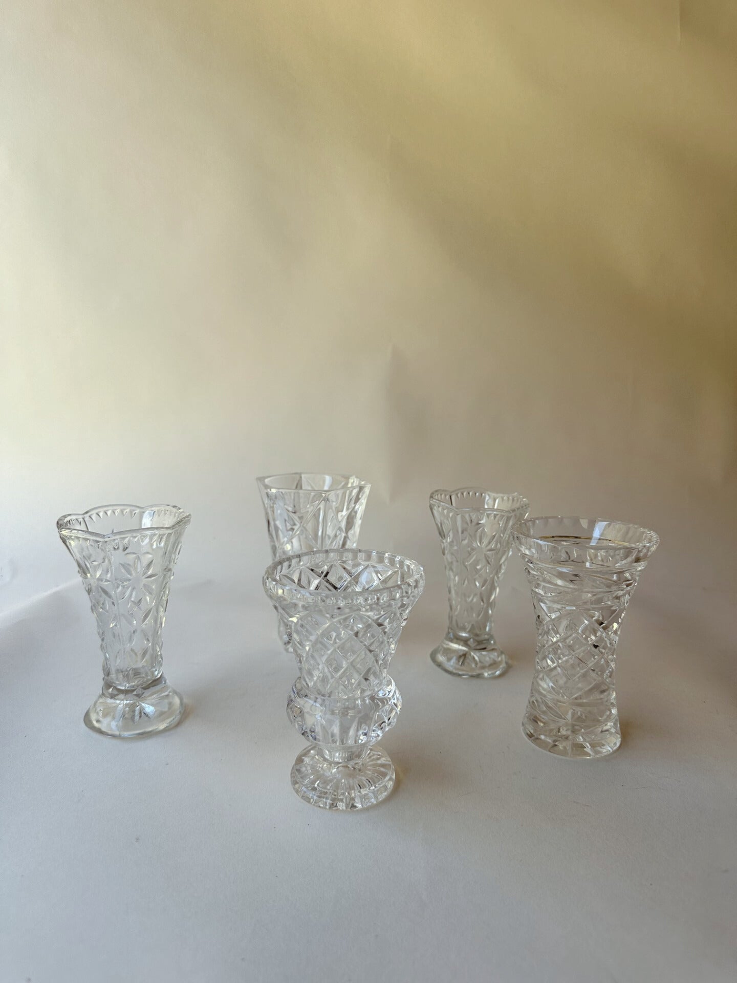 Cut glass bud vases ~ small