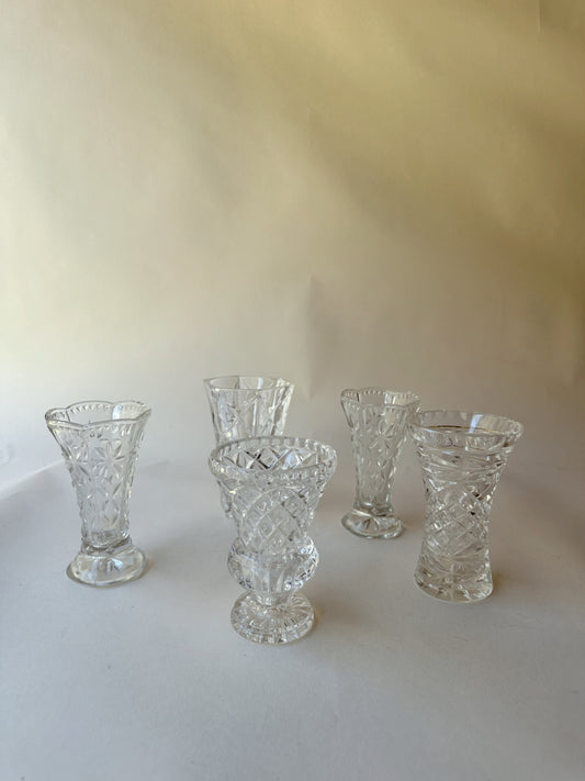 Cut glass bud vases ~ small