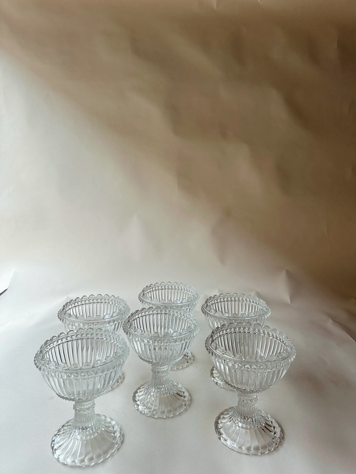 Glass sundae bowls