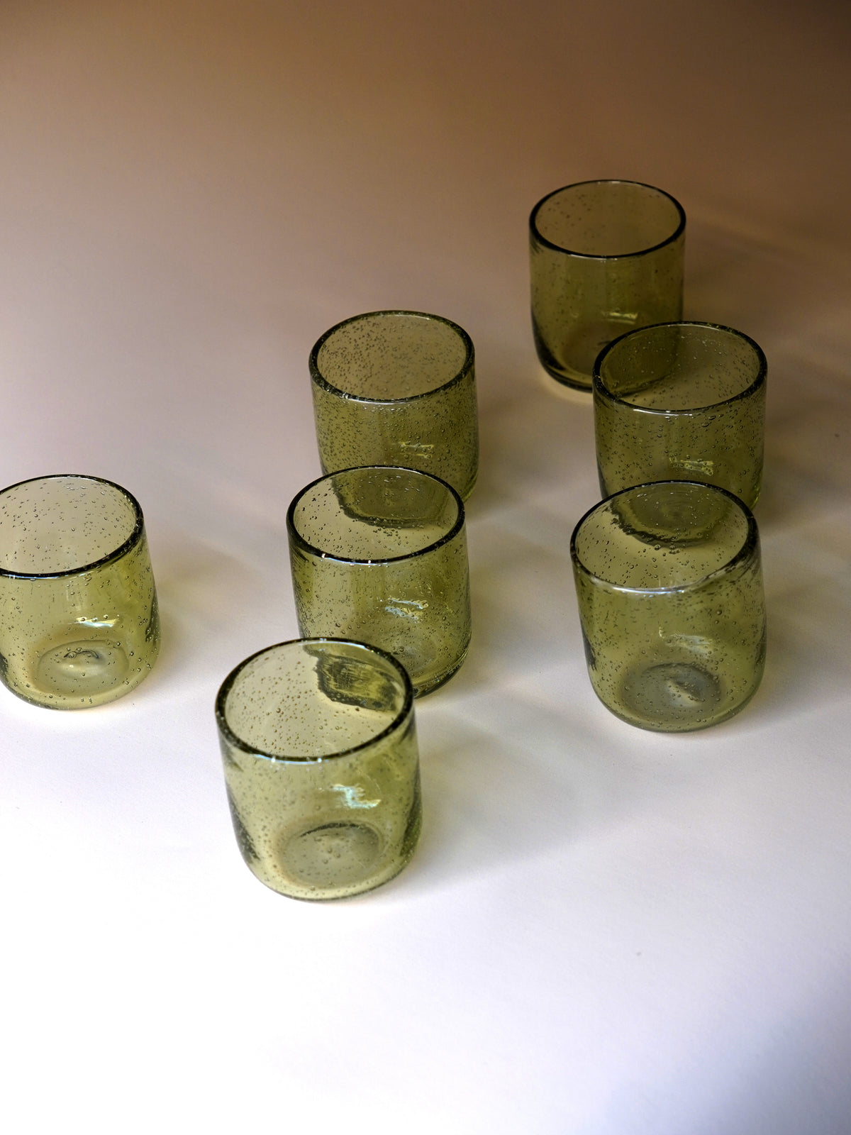 Green bubble water glass