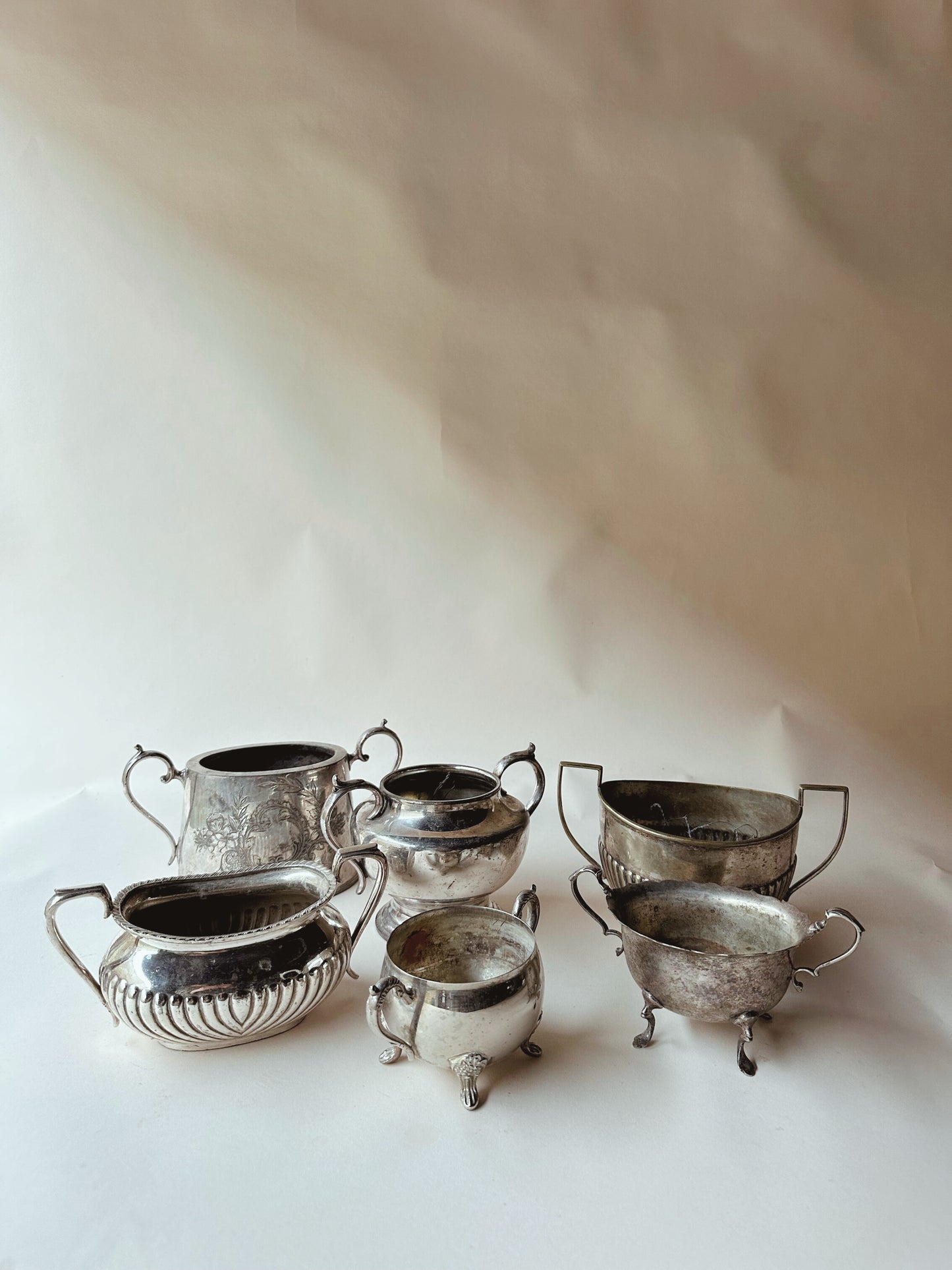 Silver plated handle pots