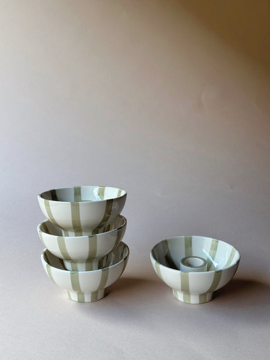 Stripe pottery candle  bowl