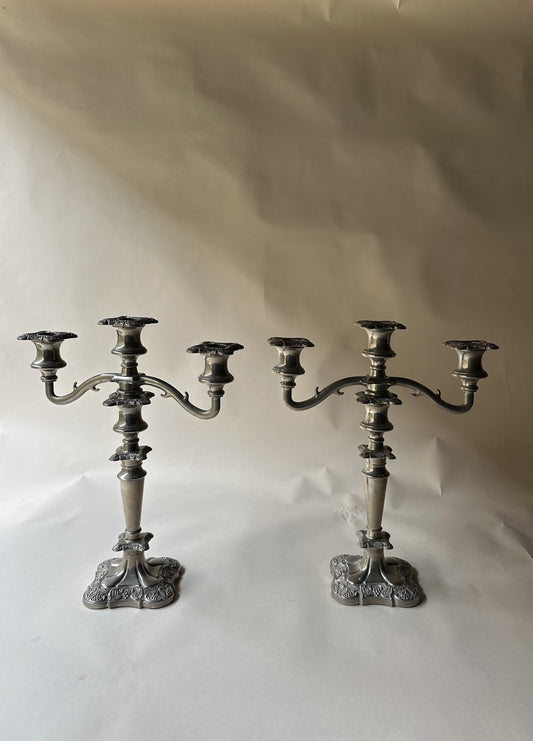 Grapevine silver plated candlestick ~ Tall