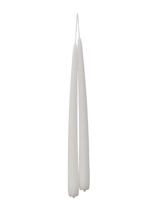 White taper dinner candles