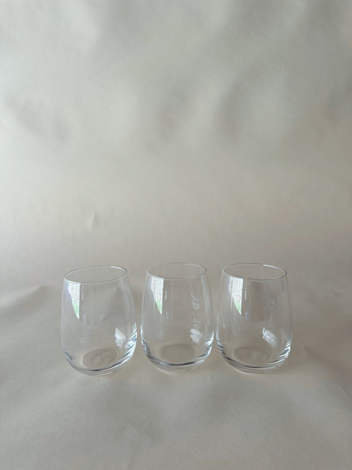 Plain glass water tumblers