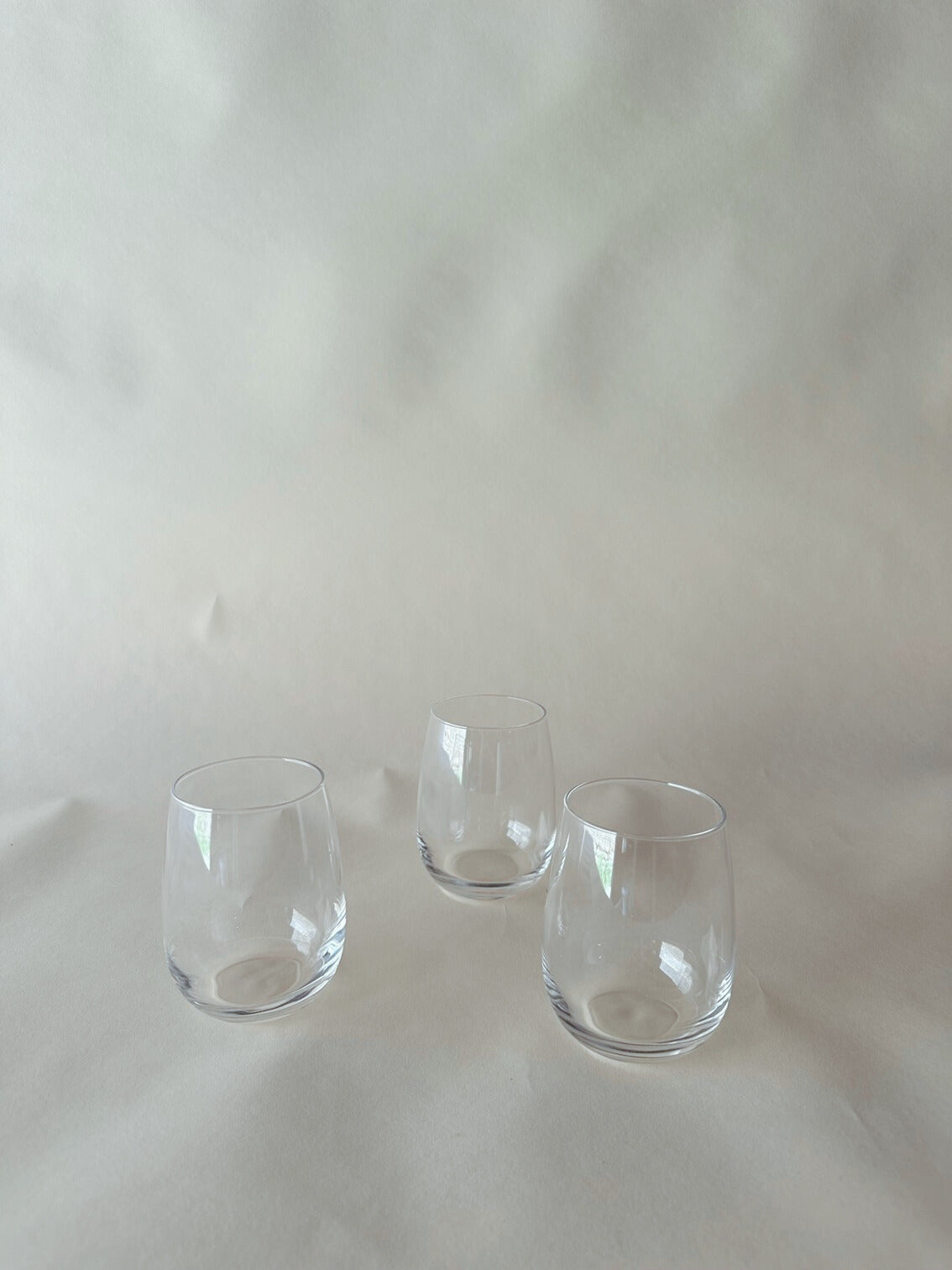 Plain glass water tumblers
